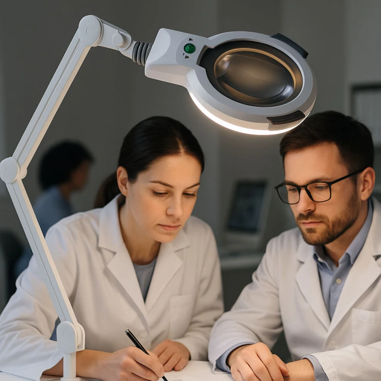 Lampa LED z lupą 3D